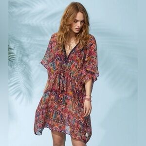 Odd Molly Colorful Patterned Blouse swimsuit cover up